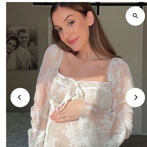 Elegant White Lace Maternity Dress